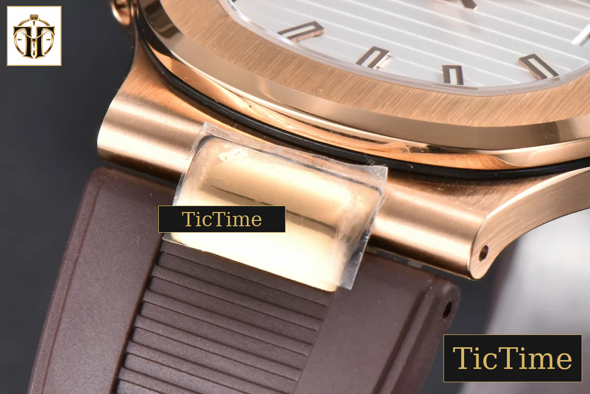 Nautilus 5711R 40mm PPF RG White Dial Brown Rubber Strap V5 A324SC — foto 9