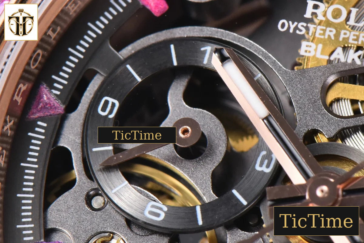 Daytona 40mm GETF PVD RG Carbon Rainbow Diamond Skeleton Dial Black Rubber Strap SA4130 — foto 7