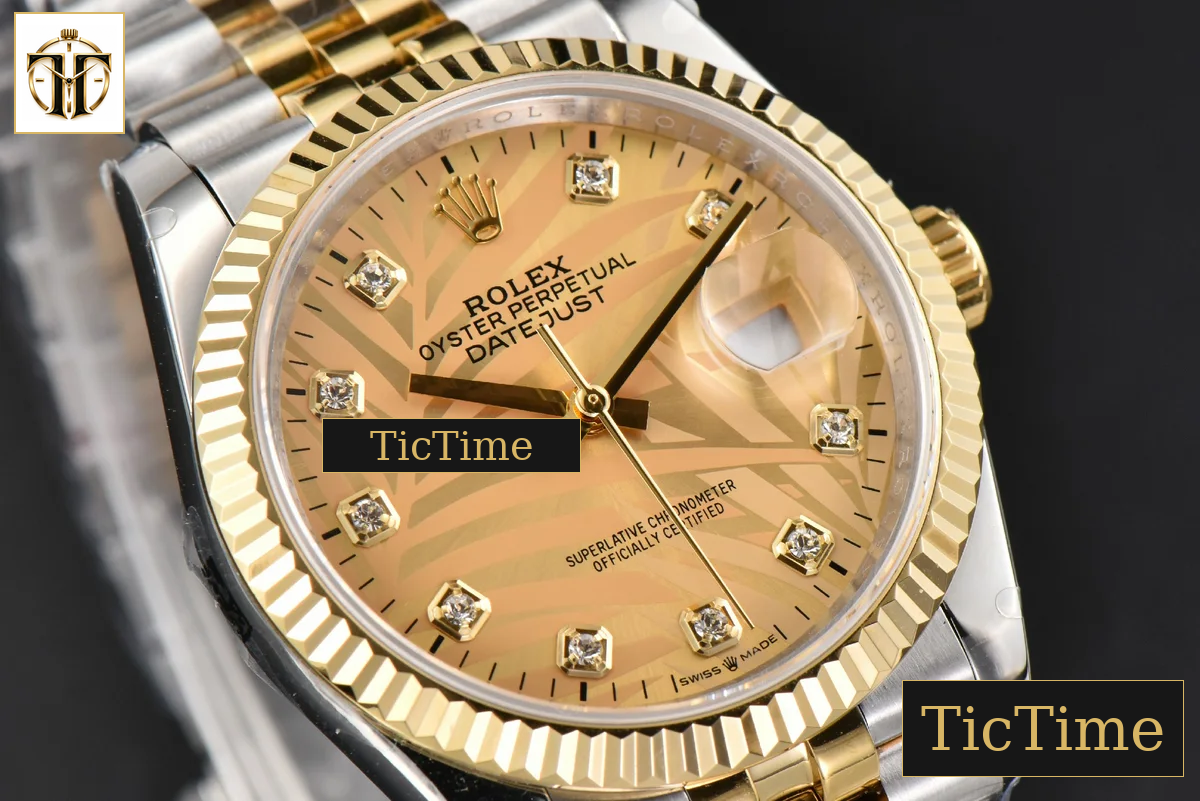 DateJust 36mm BPF YG/SS Fluted YG Plam Dial Diamond Marker Jubilee Bracelet 3235 — foto 12