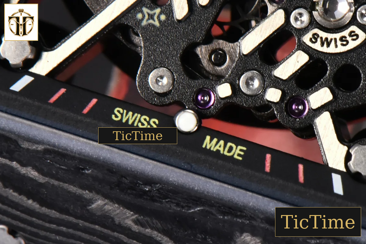 RM035-02 42mm T+F Black Forged Carbon Skeleton Dial Red Crown Red Rubber Strap RMUL2 — foto 8