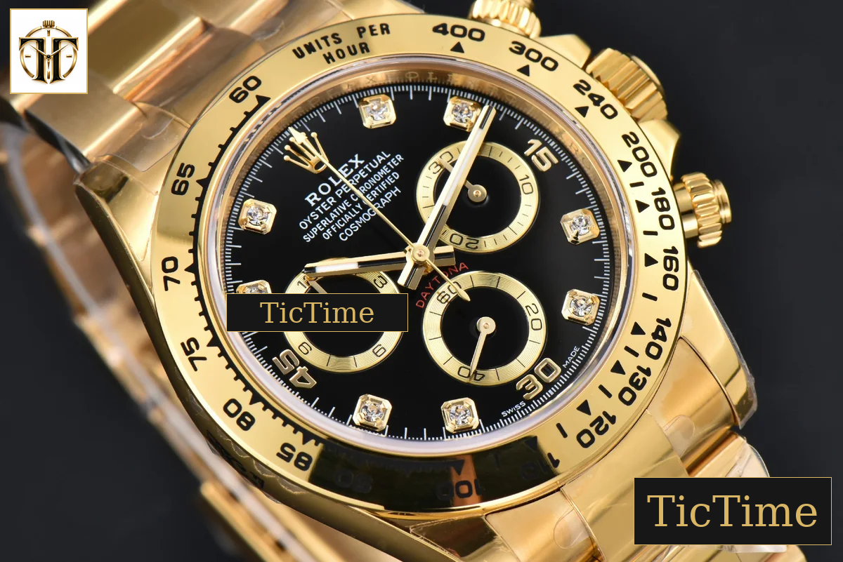 Daytona 116508 APSF YG Black Dial Diamond Marker YG Bracelet SH4130 — foto 15