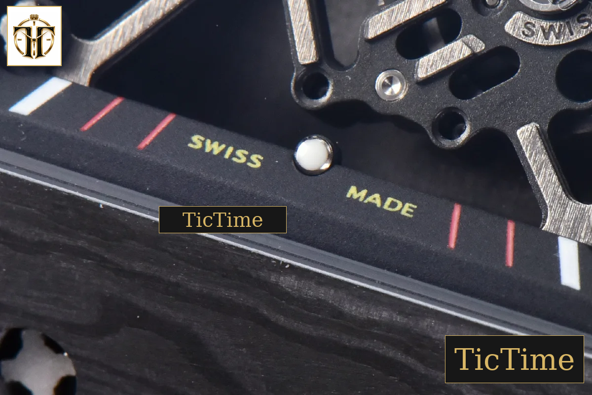 RM035-02 42mm T+F Black Forged Carbon Black Skeleton Dial Red Crown Black Rubber Strap RMUL2 — foto 11