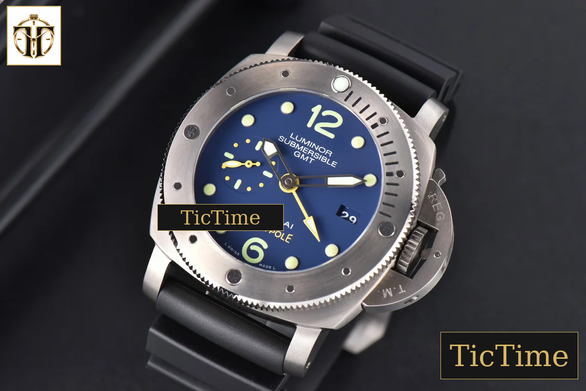 Luminor Submersible 1950 GMT Mike Horn PAM719 47mm VSF Blue Dial Rubber Strap P9001 — foto 4