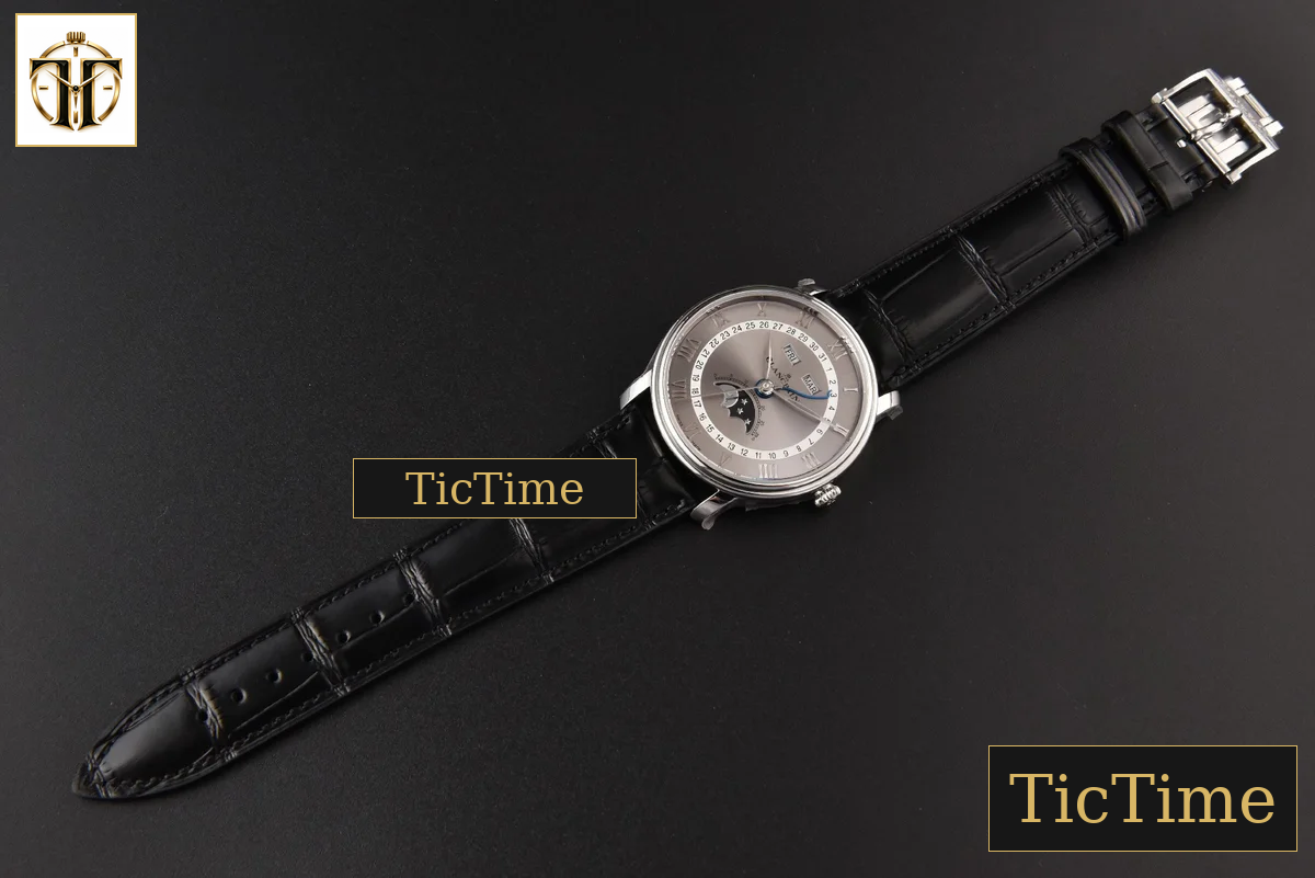 Villeret Complicated Function 6654 40mm OMF Silver Dial Black Leather Strap V3 A6654 — foto 31
