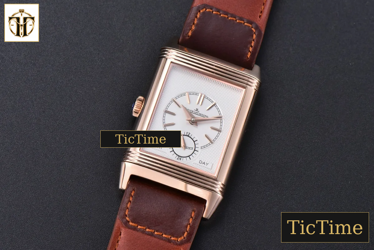 Master Reverso Tribute Small Seconds 30x47mm MGF RG Gray Dial Brown Leather Strap A854A — foto 17