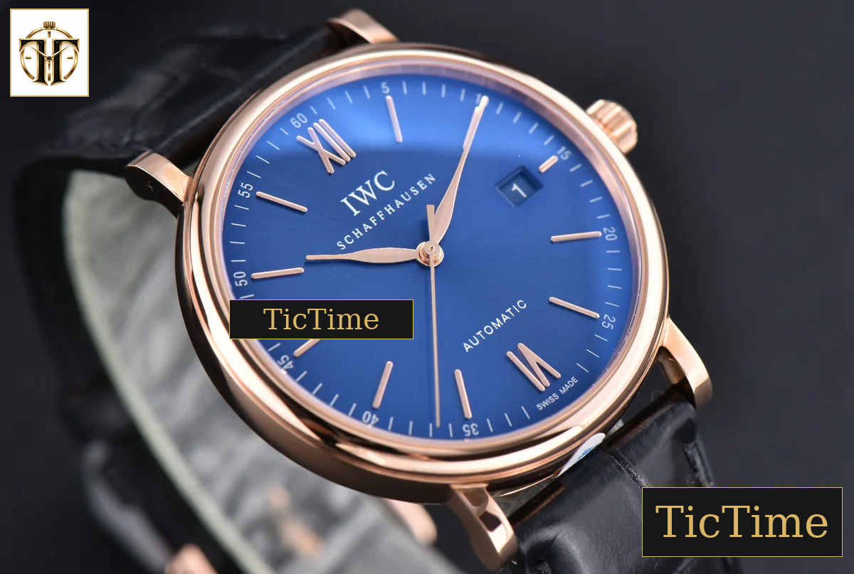 Portofino ‘150 Years’ 40mm V7F RG Blue Dial RG Markers Black Leather Strap / A2892 — foto 8