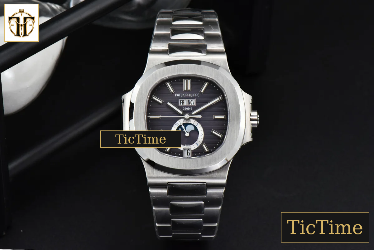 Nautilus Full Function 5726 PPF Gray Dial SS Bracelet A324 — foto 3