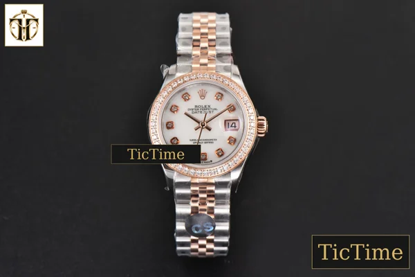 Foto frontal — DateJust Ladies 28mm WF RG/SS Diamond MOP Dial Diamond Marker Jubilee Bracelet A2236