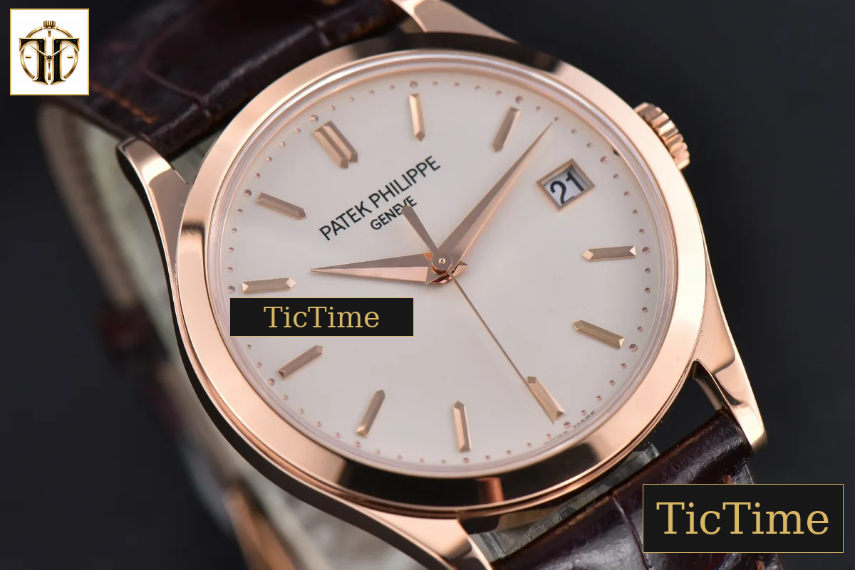 Calatrava 5296R 38mm ZF RG Ivory Dial Brown Leather Strap 9015 — foto 7