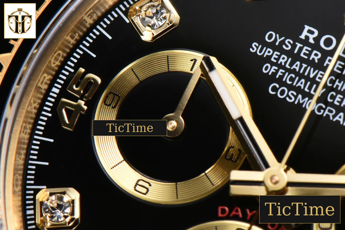 Daytona 116518 40mm APSF YG Black Dial Ceramic Bezel Diamond Marker Oysterflex Strap Tungsten Version SH4130 — foto 7