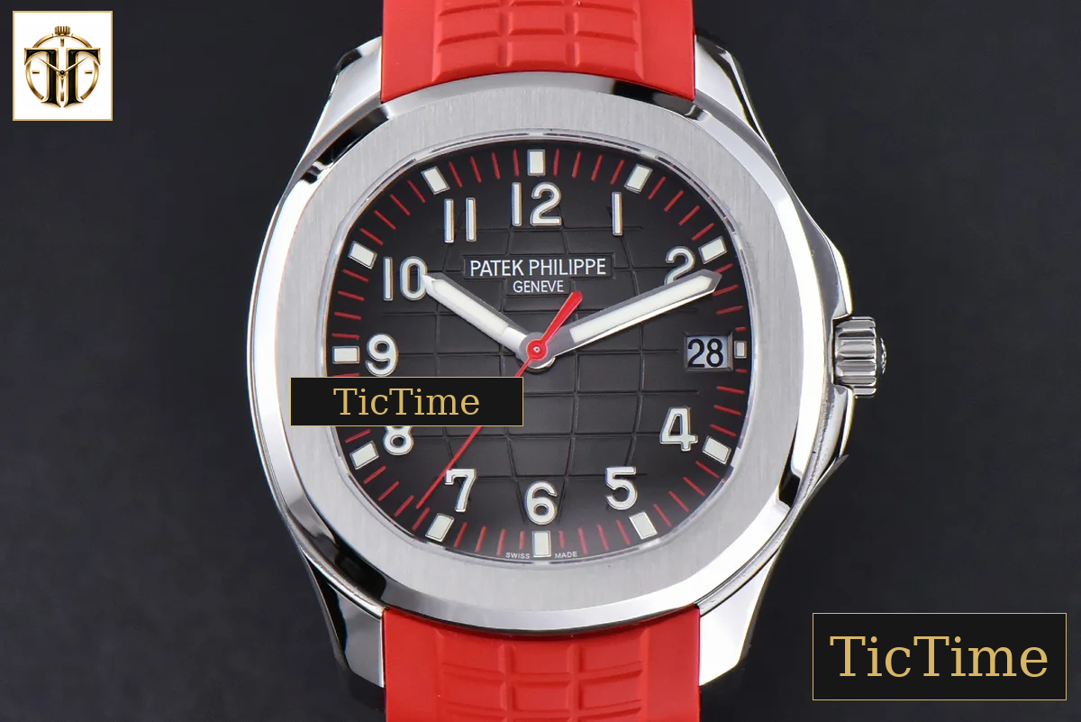 Aquanaut Singapore 5167 40mm ZF Gray Dial Red Hand Red Rubber Strap A324 — foto 2