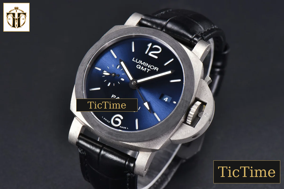 Luminor GMT PAM1279 42mm VSF Titanium Blue Dial Dark Blue Leather Strap P9011 — foto 4