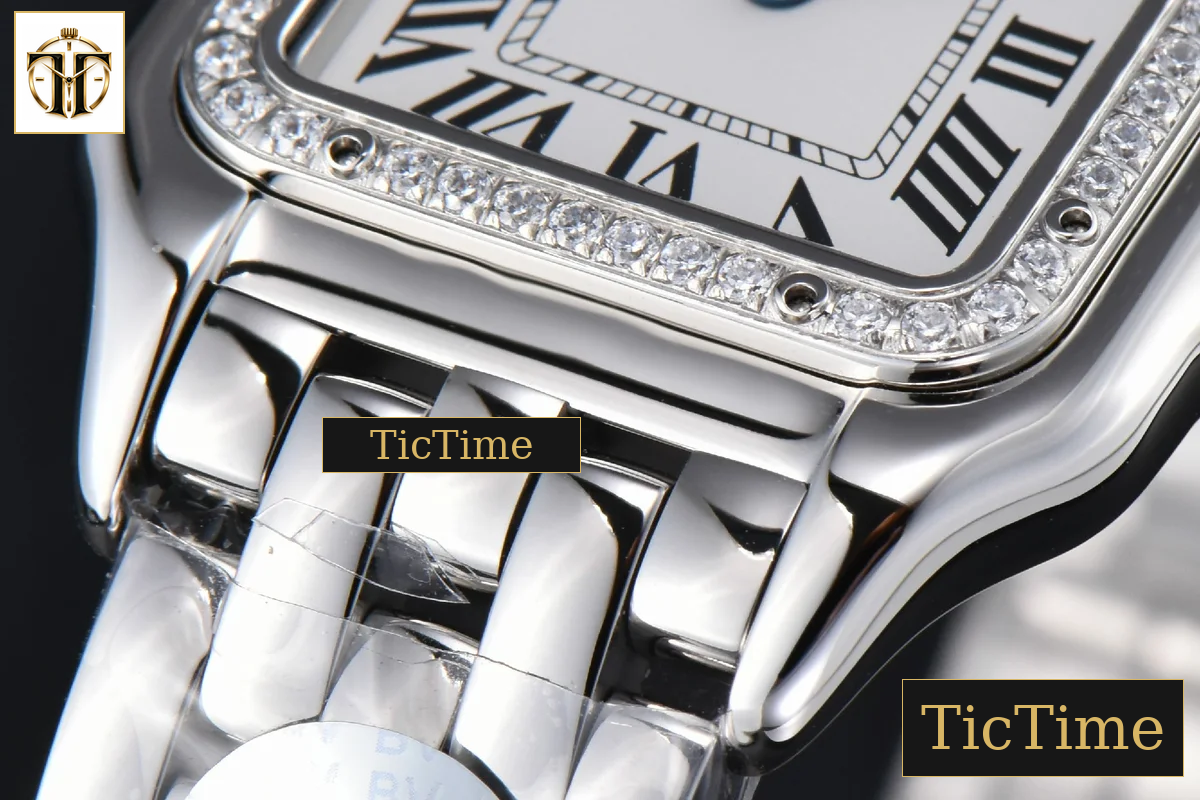 Panthère Secrete Ladies 27mm BVF SS Diamond Bezel White Dial SS Bracelet Ronda Quartz — foto 9