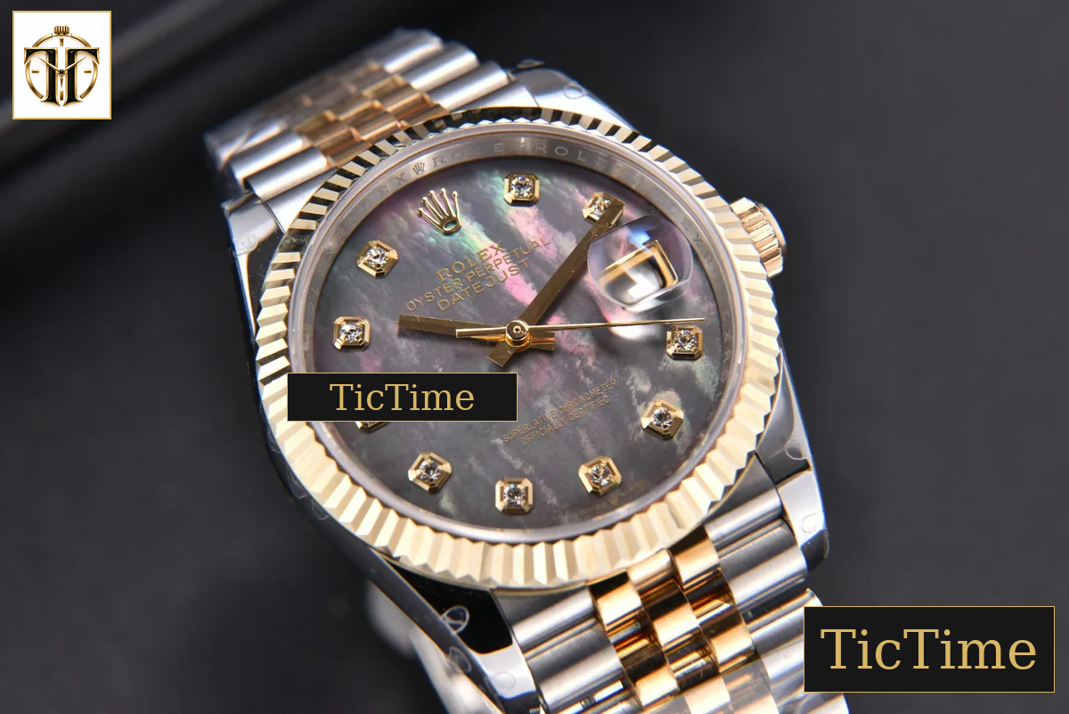 DateJust 904L 36mm GMF YG/SS Fluted Bezel Gray MOP Dial Diamond Marker Jubilee Bracelet VR3235 — foto 10