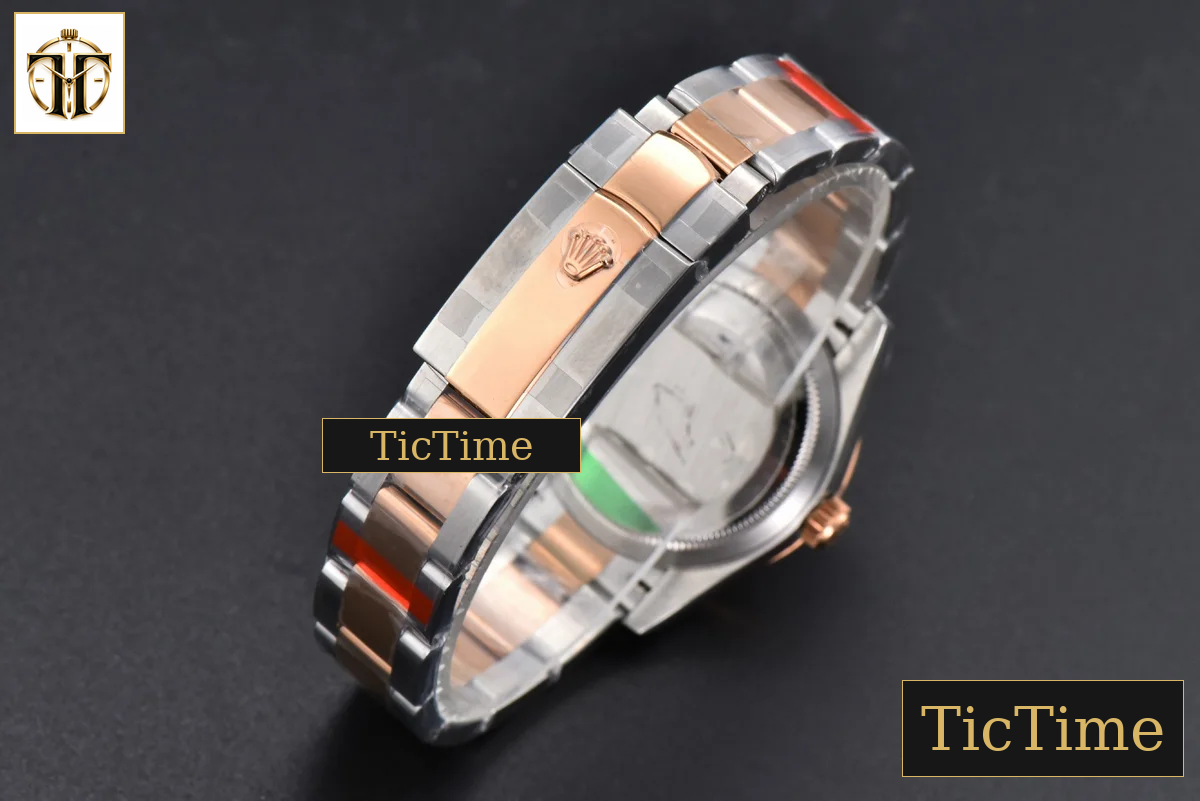 DateJust 904L 31mm GMF RG/SS Fluted Bezel Silver Flowers Dial Oyster Bracelet A2824 — foto 34