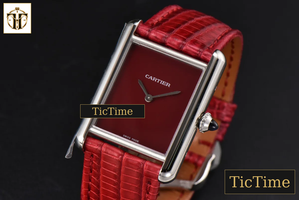 Tank Must Large 33.7×25.5mm K11F Red Dial Red Corc Texture Leather Strap Quartz — foto 4