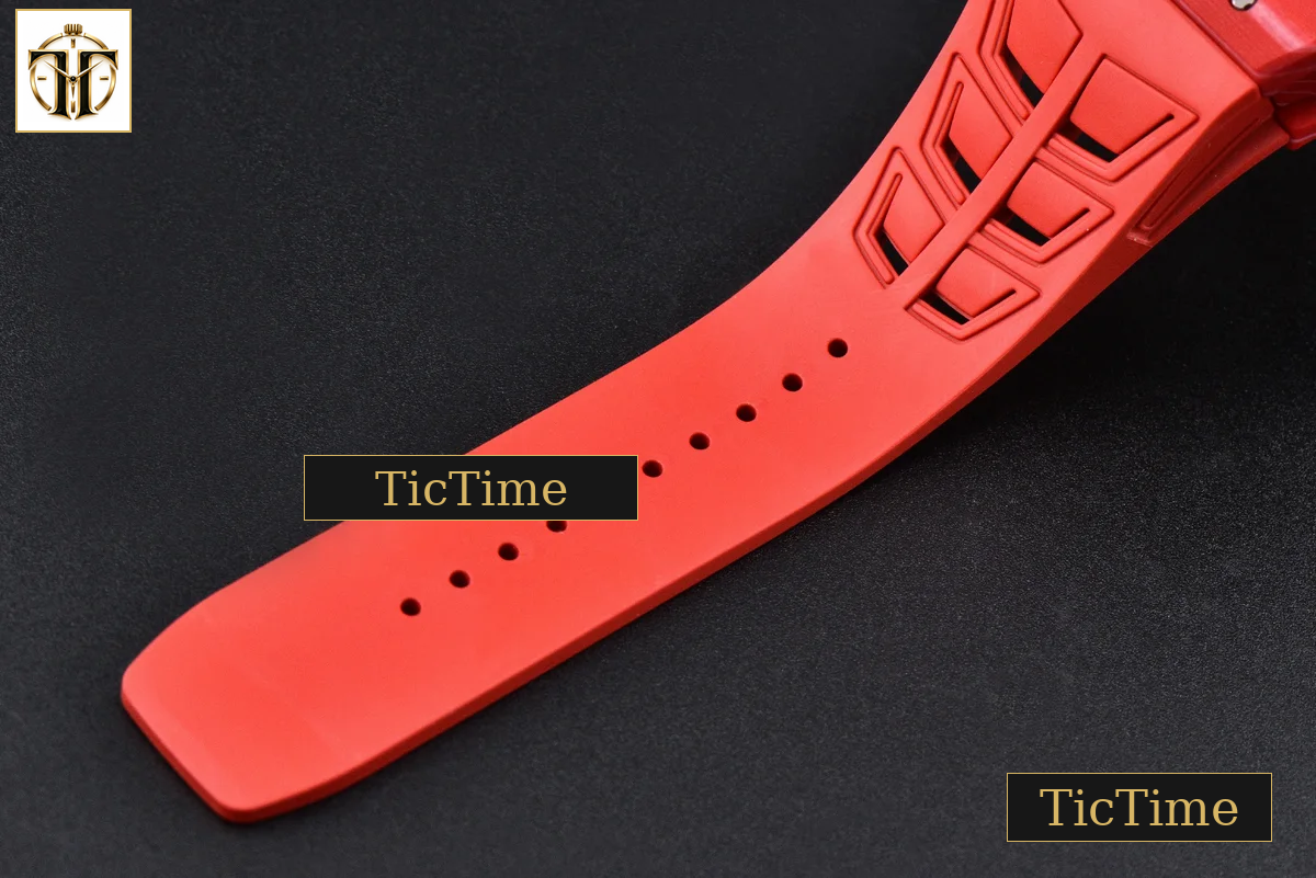 NTPT RM035-02 ZF Red Bezel Black Skeleton Dial Red Crown Red Rubber Strap V7 RMAL1 — foto 31