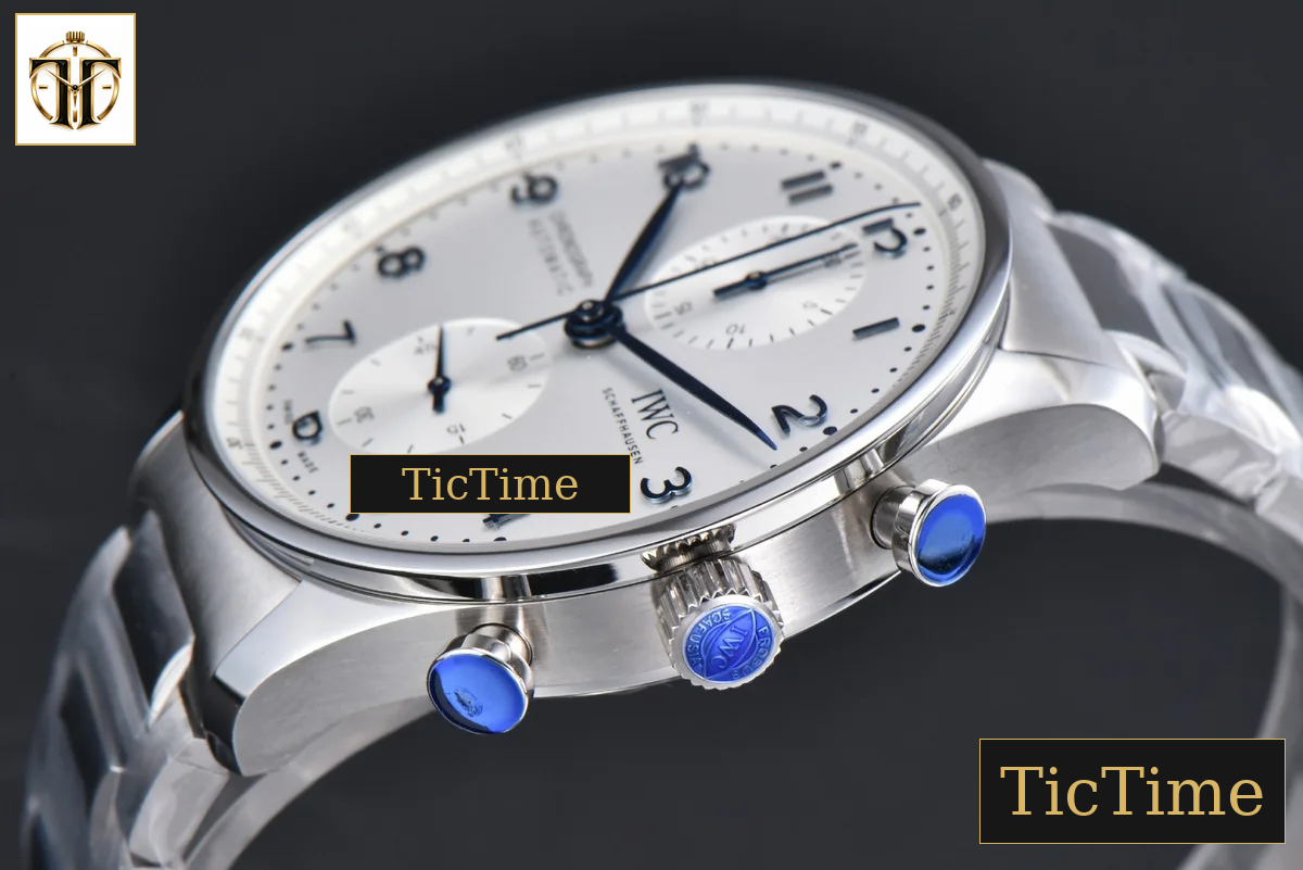 Portuguese Chrono IW371617 ZF White Dial Blue Markers Visible Case SS Bracelet A7750 — foto 11