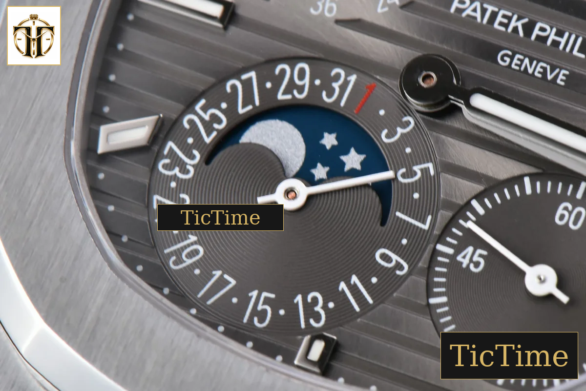 Nautilus 5712 40mm PPF SS Gray Dial Black Leather Strap V4 A240 — foto 8