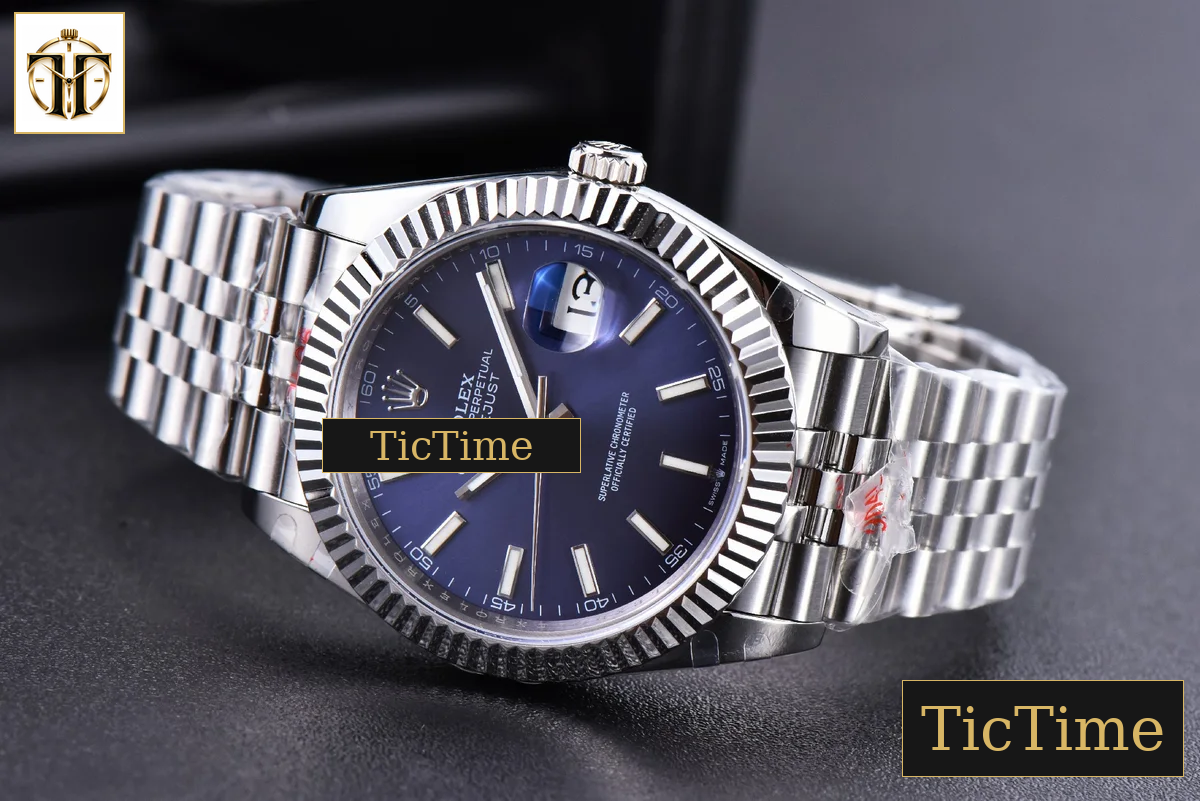 Datejust 41mm GMF SS Blue Dial Lume Marker Fluted Bezel Jubille Bracelet VR3235 — foto 16