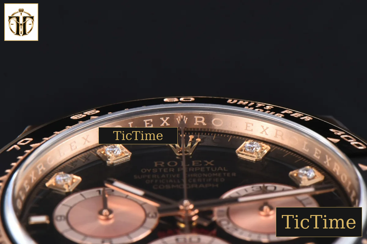 Daytona 126515 40mm Clean Factory RG Black Dial RG Subdial Diamond Marker Oysterflex Strap DD4131 — foto 13