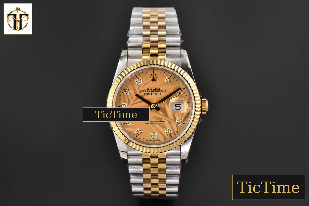 DateJust 36mm BPF YG/SS Fluted YG Plam Dial Diamond Marker Jubilee Bracelet 3235 — foto 3