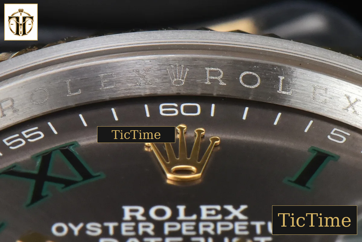 DateJust 36mm BPF YG/SS Wimbledon Gray Dial Green Roma Marker Jubilee Bracelet A2824 — foto 12