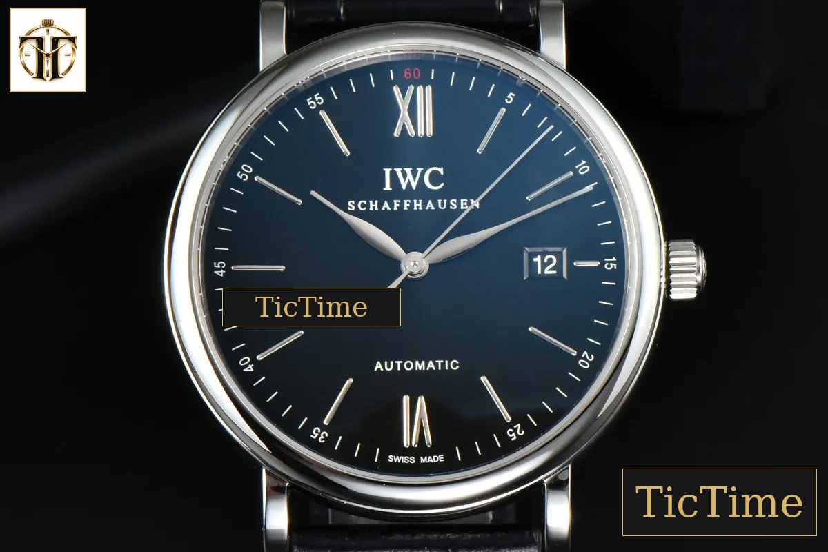 Portofino Automatic 40mm ZF Black Dial Silver Marker Black Croc Strap A9019 — foto 2