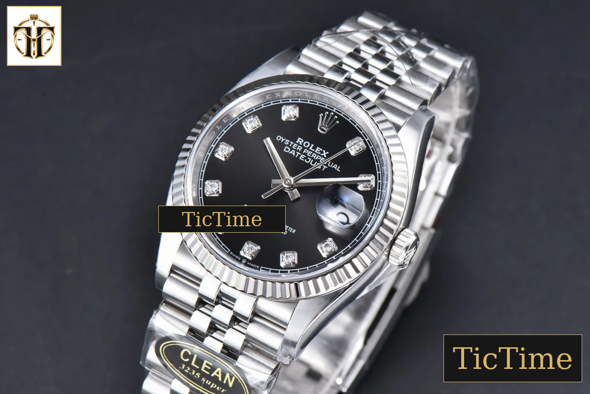 DateJust 126234 36mm Clean Factory Black Dial Diamond Marker Jubilee Bracelet VR3235 — foto 4