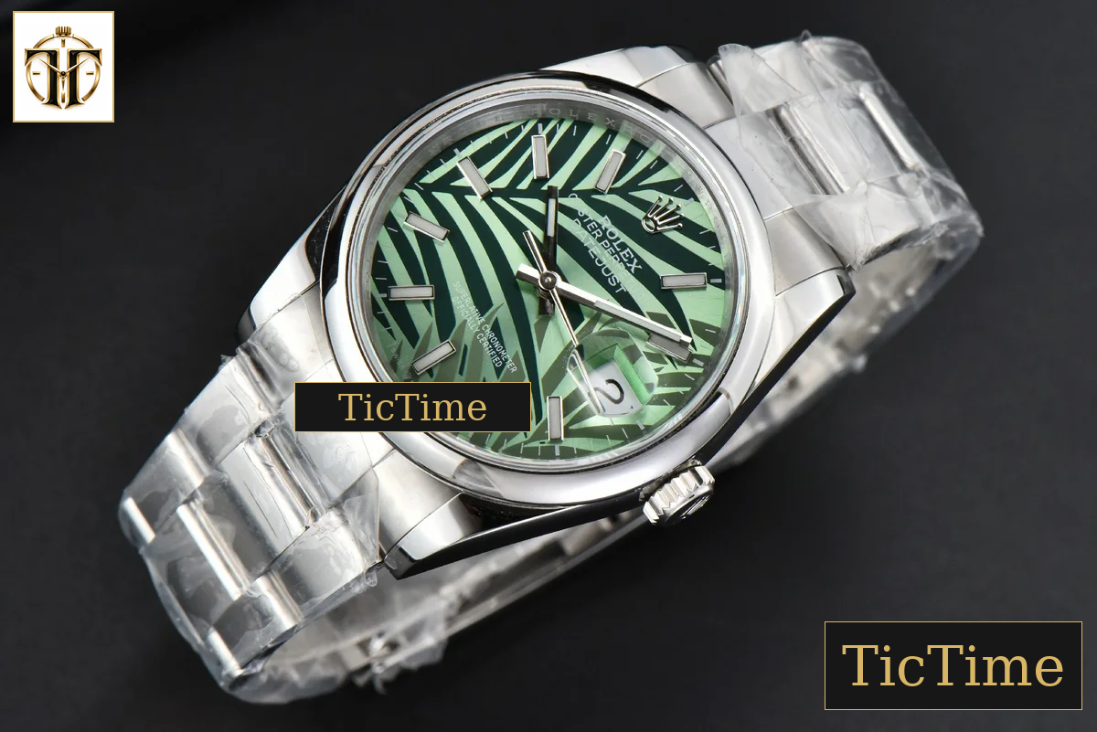 DateJust Smooth 36mm BPF Green Plam Dial Oyster Bracelet A2824 — foto 15