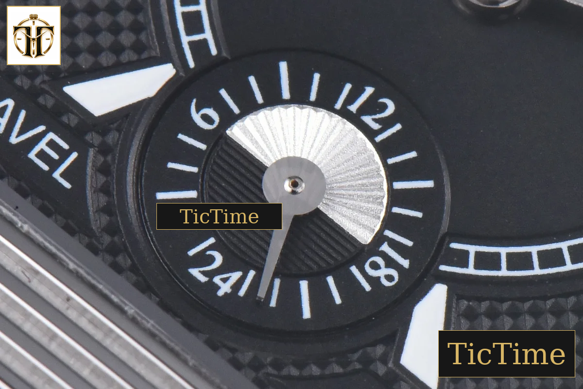 Master Reverso Tribute Small Seconds 30x47mm MGF White Circle Dial Black Leather Strap A854A — foto 19