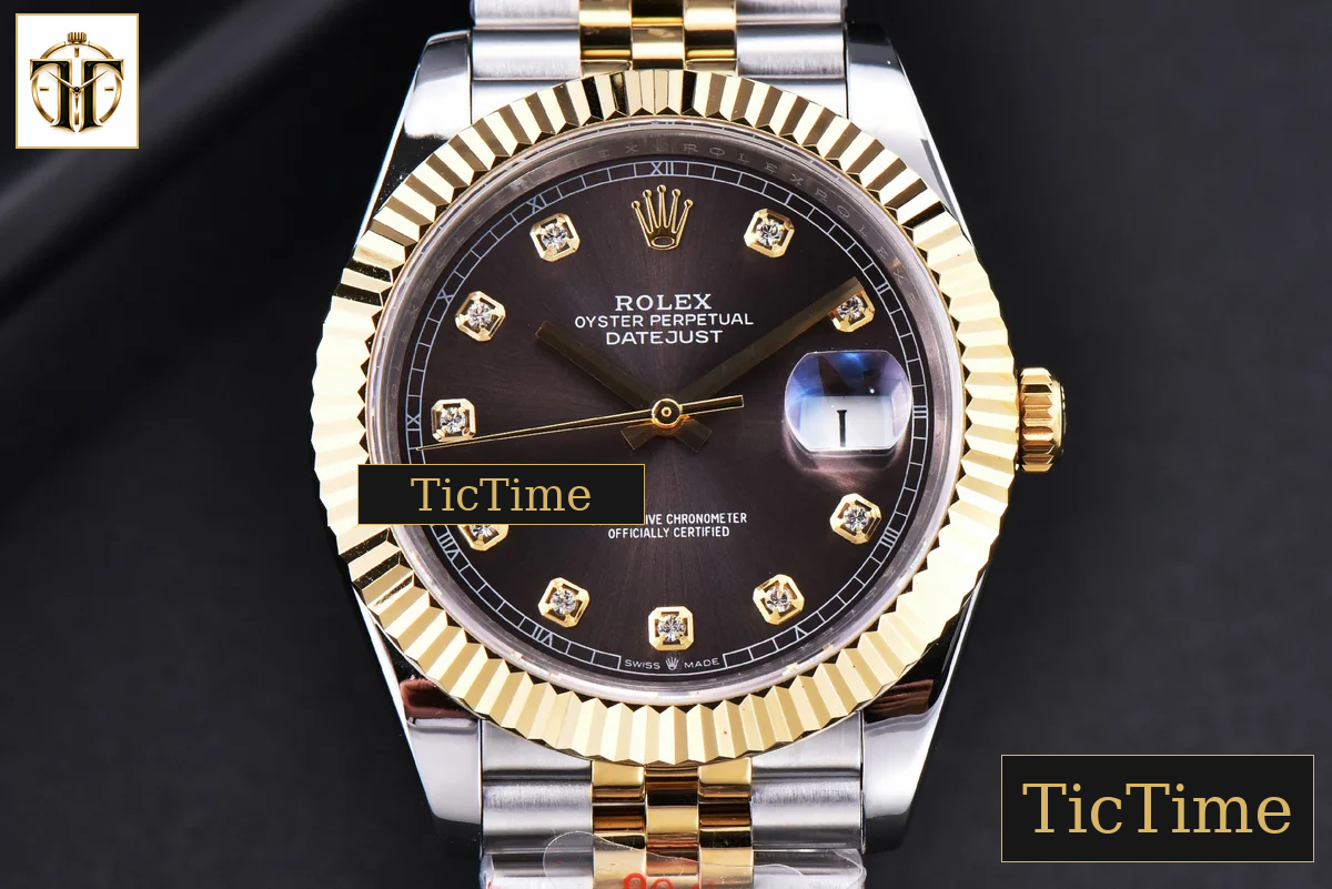Datejust 41mm GMF YG/SS Gray Dial Diamond Marker Fluted Bezel Jubille Bracelet VR3235 — foto 2