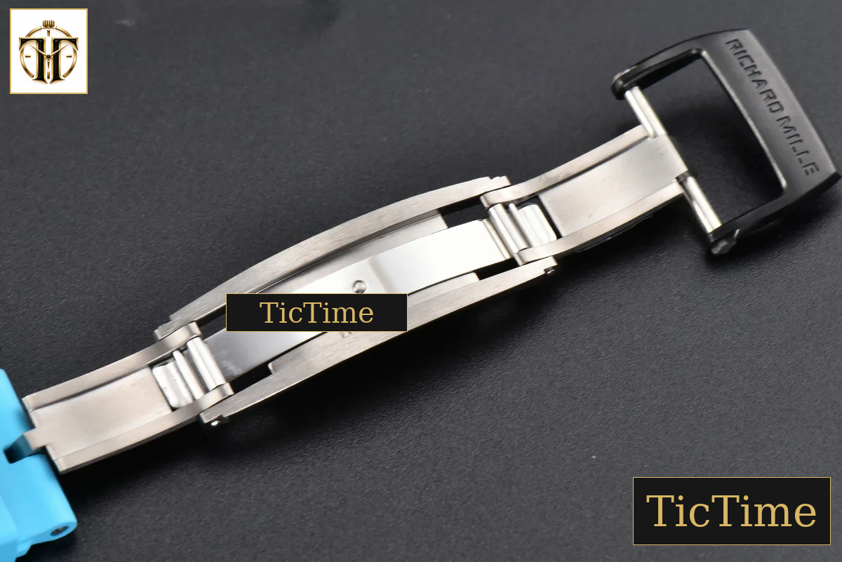 Bubba Watson RM055 42.7mm ZF Black NTPT White Skeleton Dial Blue Rubber Strap V6 NH05 — foto 15