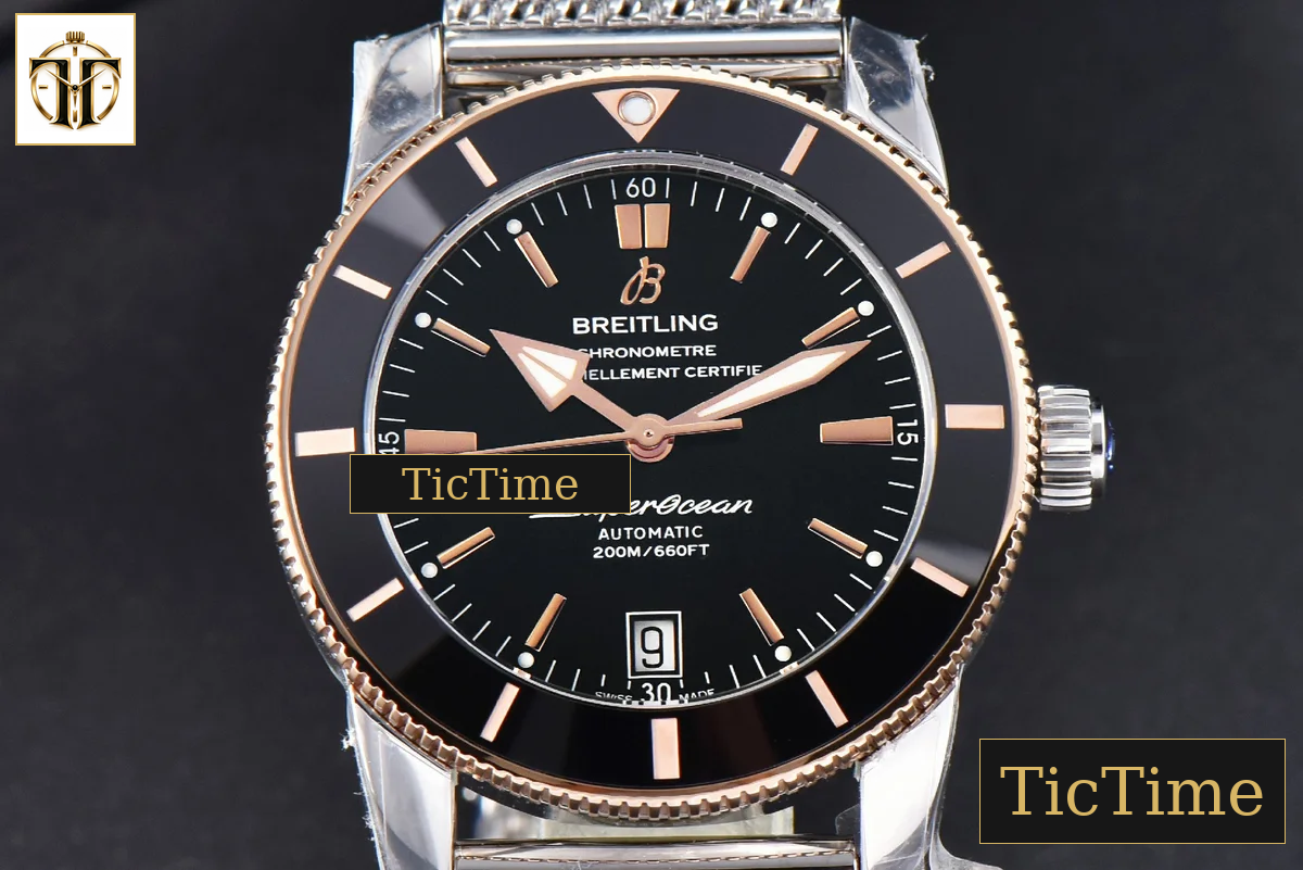 SuperOcean Heritage II 42mm GF RG Black Dial SS bracelet A2824 — foto 3