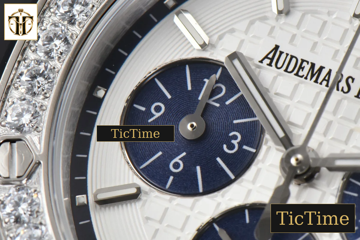 Offshore Ladies 26231ST 37mm RXWF Diamond White Dial Blue Subdial White Rubber Strap Quartz — foto 6