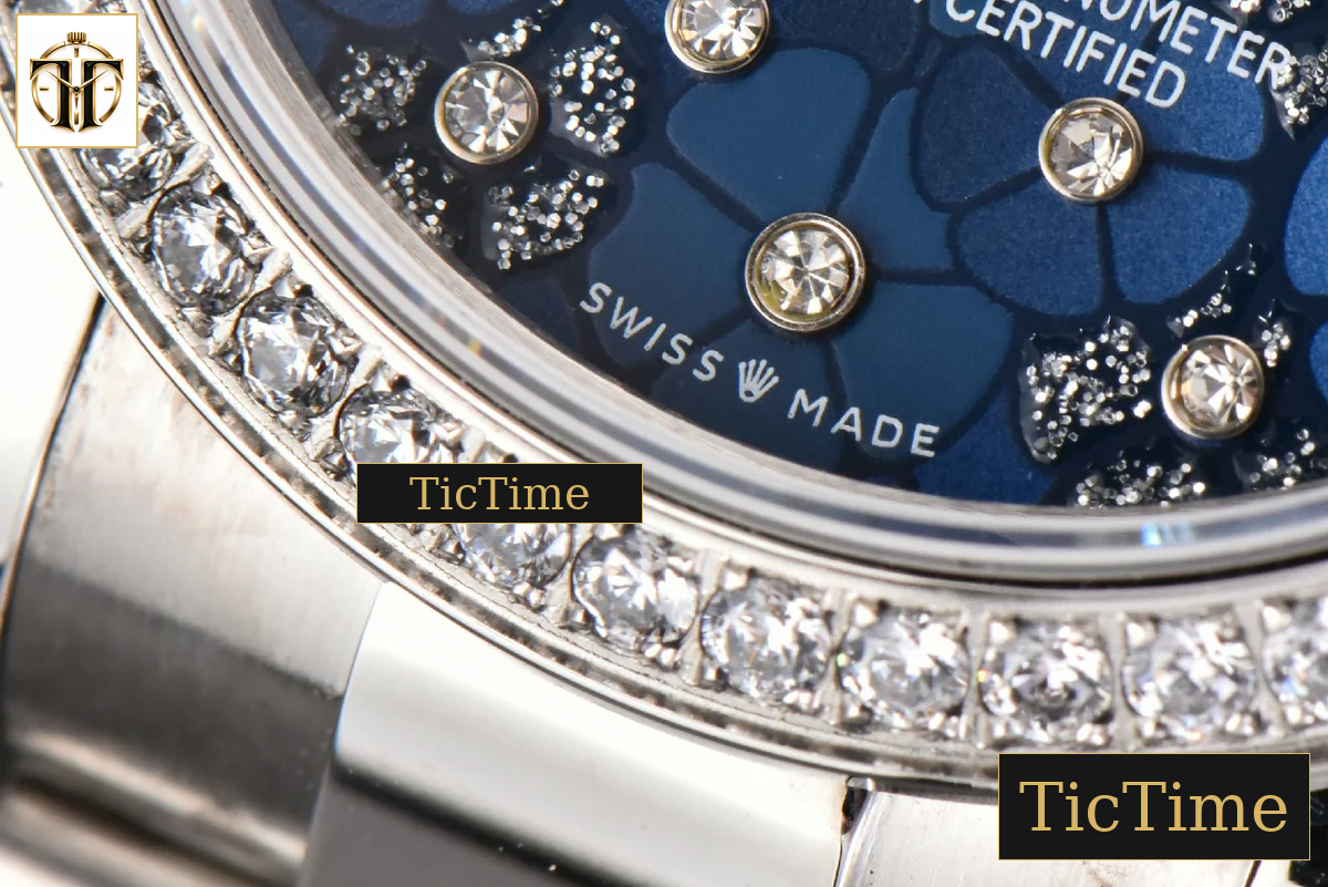 DateJust Ladies 904L 31mm WF Diamond Blue Flowers Dial Diamond Marker Oyster Bracelet A2671 — foto 8