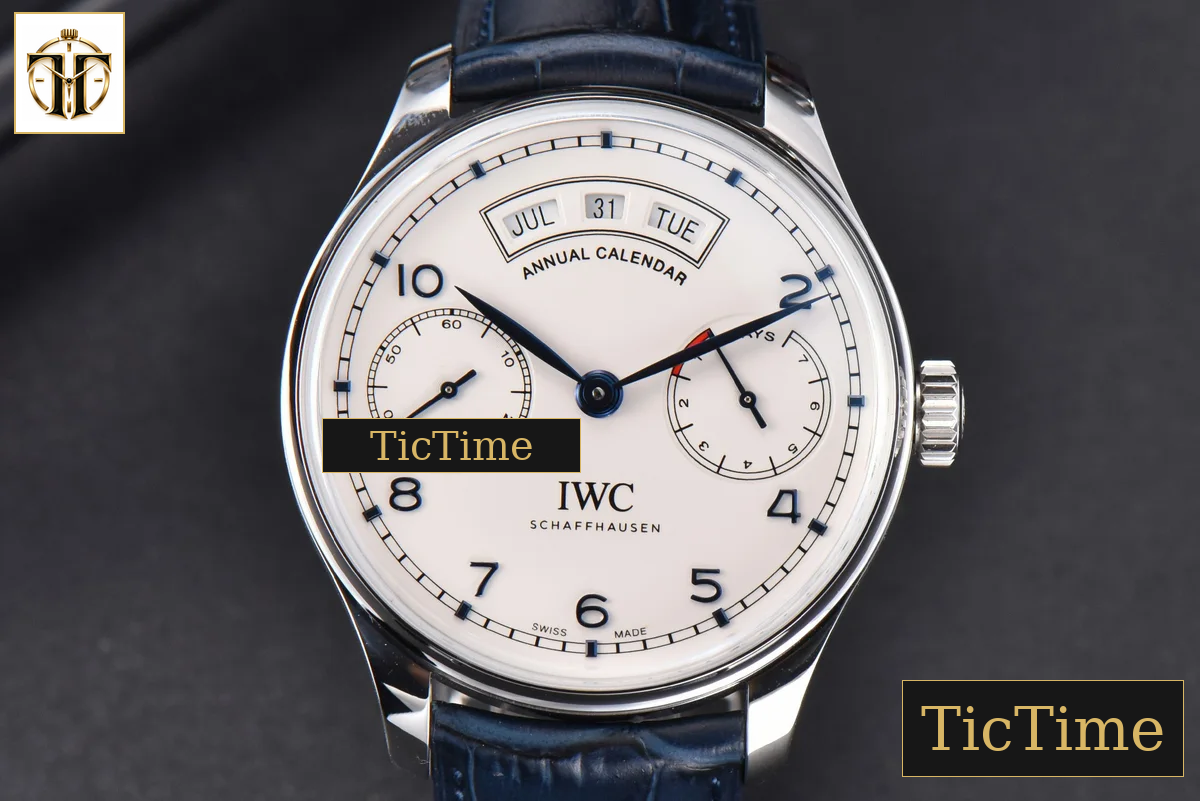 Portuguese PR Annual Calendar IW503502 44mm ZF White Dial Blue Leather Strap A5280 — foto 13