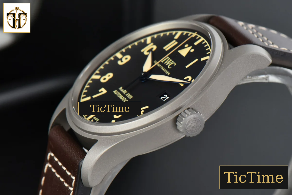 Mark XVIII IW327006 40mm V7F Titanium Black Dial Brown Leather Strap A2892 — foto 9