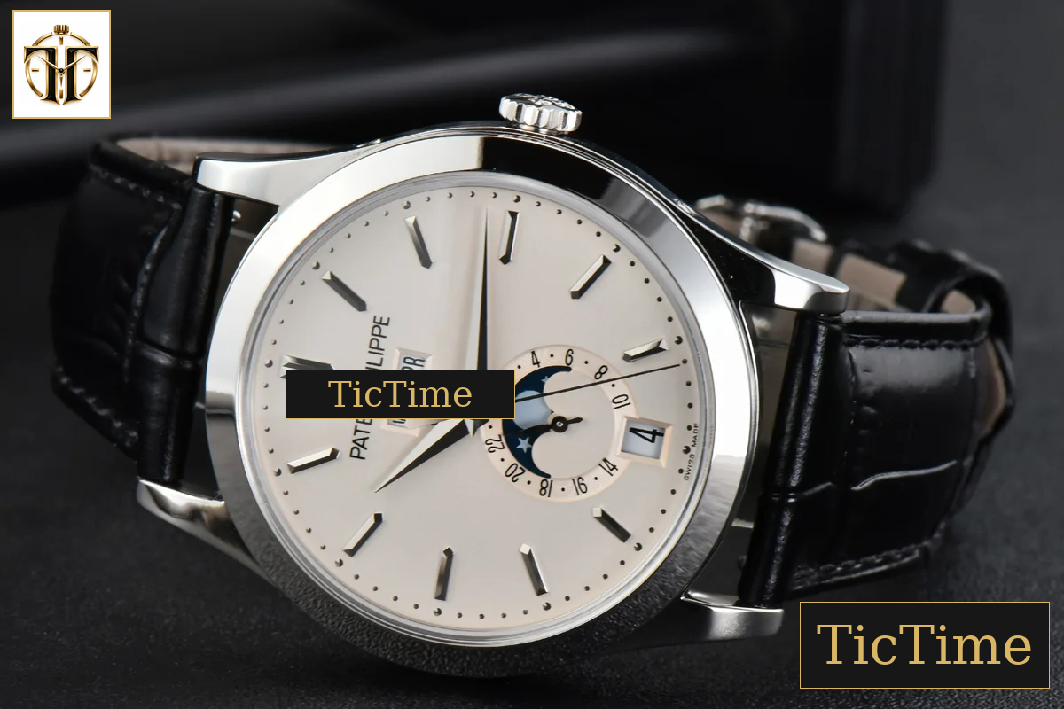 Complications 5396 38.5mm ZF White Dial Moonphase Stick Markers Black Leather Strap MY9015 — foto 12