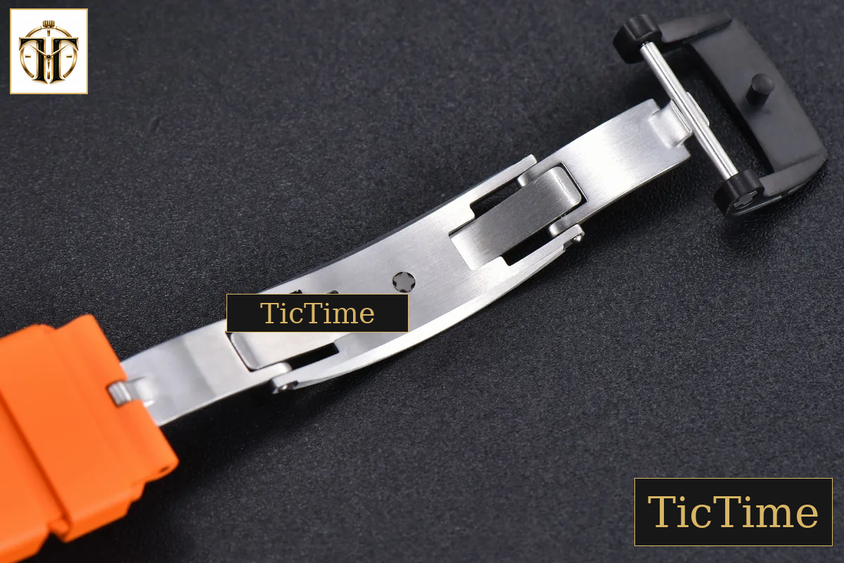 NTPT Chrono RM011 KVF Skeleton Dial Orange Rubber Strap V2 A7750 — foto 22