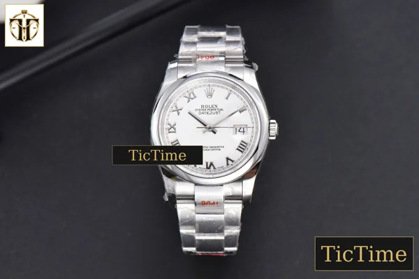 Foto frontal — DateJust 36mm GMF SS Smooth Bezel White Dial Roma Marker Oyster Bracelet VR3235