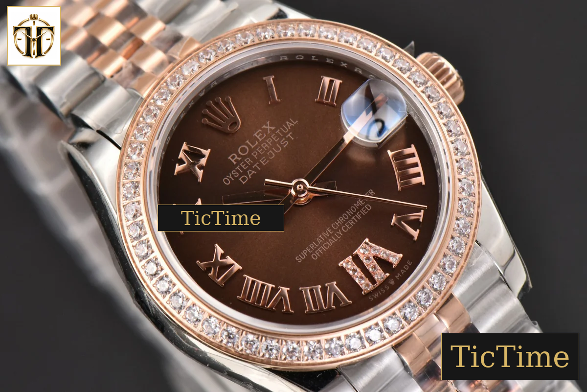 DateJust Ladies 904L 31mm WF RG/SS Diamond Brown Dial Diamond Roma Marker Jubilee Bracelet A2671 — foto 12