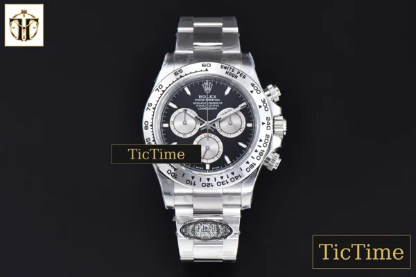 Foto frontal — Daytona 126509 40mm Clean Factory SS Black Dial Silver Subdial SS Bracelet DD4131