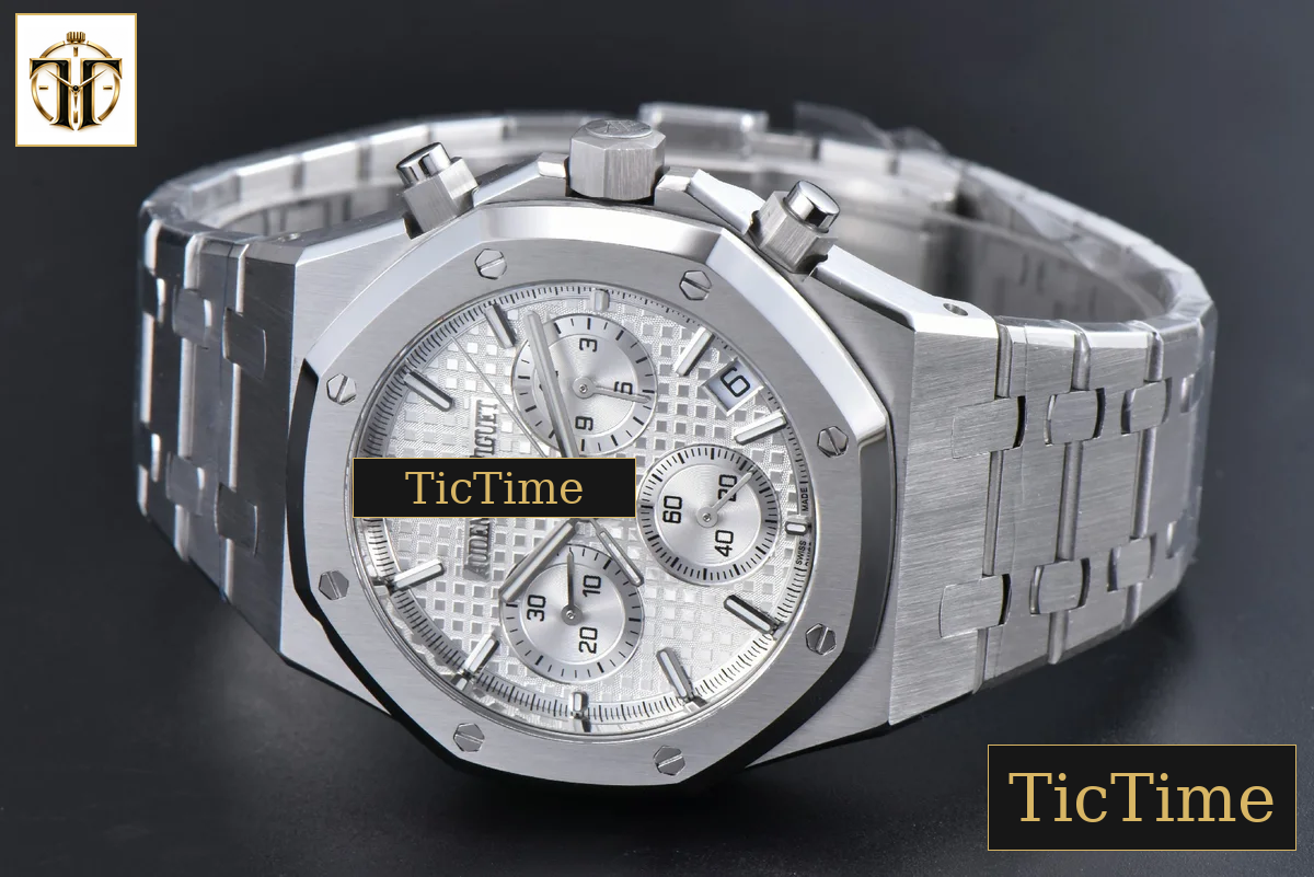 Royal Oak Chronograph 26240 41mm APSF Silver Checkered Silver Subdial SS Bracelet V1 SH4401 — foto 16