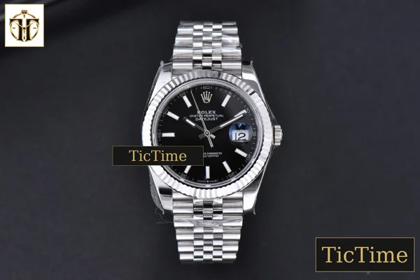 Foto frontal — DateJust 904 126334 41mm ARF SS Black Dial Lume Markers Jubilee Bracelet VR3235