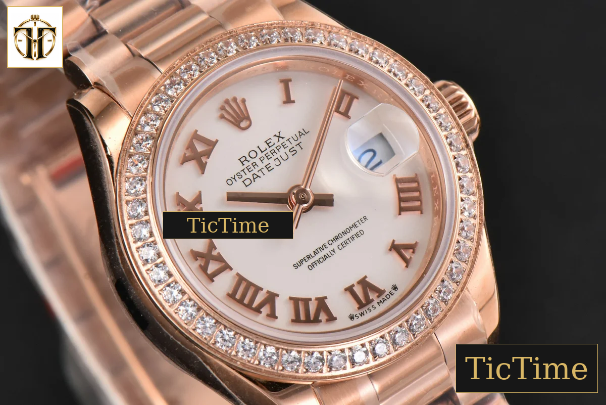 DateJust Ladies 28mm WF RG Diamond White Dial Roma Marker Jubilee Bracelet A2236 — foto 13