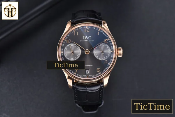 Foto frontal — Portuguese PR IW500702 42mm ZF RG Gray Dial Brown Leather Strap A51011