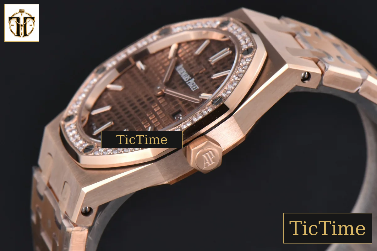 Royal Oak Ladies 67651OR 33mm ZF RG Diamond Chocolate Dial RG Bracelet Quartz — foto 11