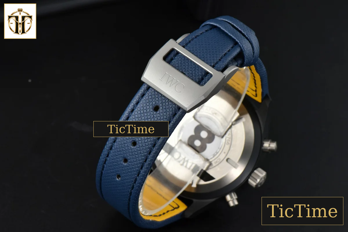 Pilot Chrono 44mm YLF Blue Angels Black Ceramic Blue Diam Blue Leather Strap A7750 — foto 15