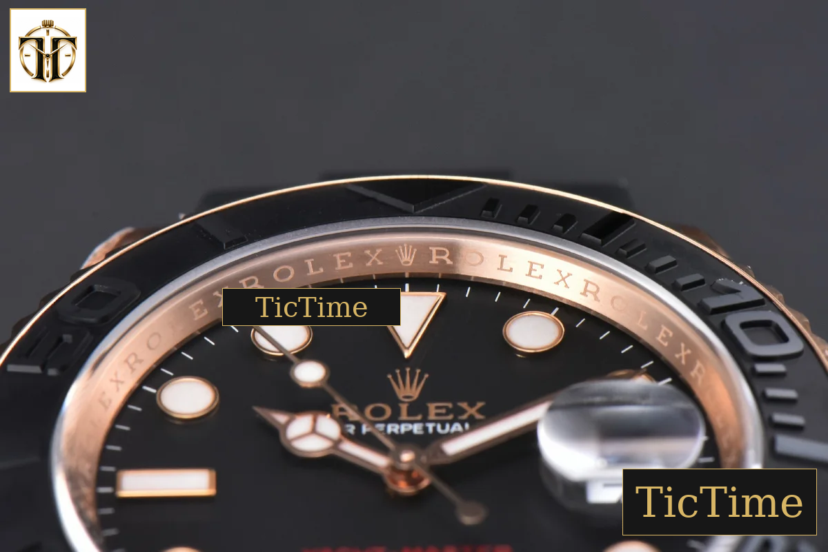 Yacht-Master 904L 126655 40mm Clean Factory RG Ceramic Black Dial Oysterflex Strap VR3235 — foto 14